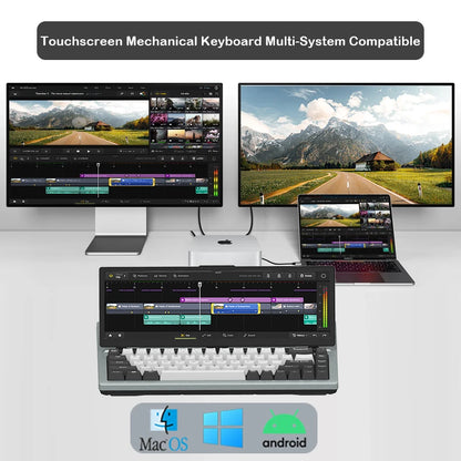 68 Keys Gaming Mechanical Keyboard 12.3'' IPS Touch Screen with Camera and Speaker RGB Support Hot Swappable  Ergonomic Design