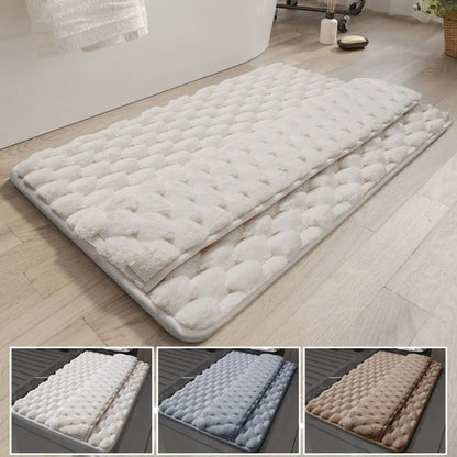 Practical Anti-slip Bath Mat Soft Washable Bathroom Floor Mat Household Water Absorption Floor Rug Bathroom Decor