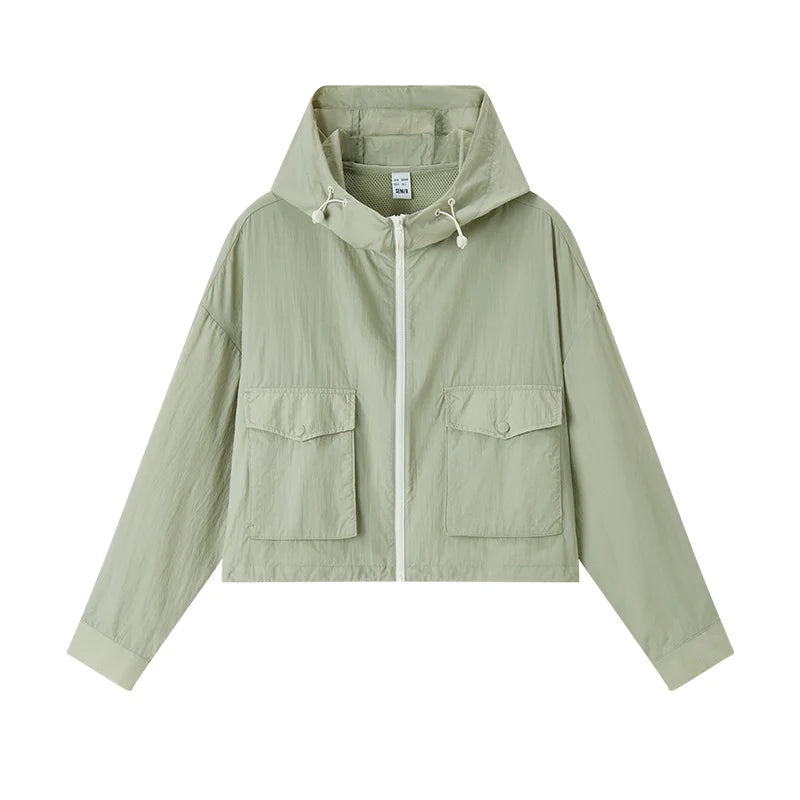 Semir Jacket Women Cropped Oversize 2025 New Summer Hooded Sun Protection Textured Coat for Outdoor Activities