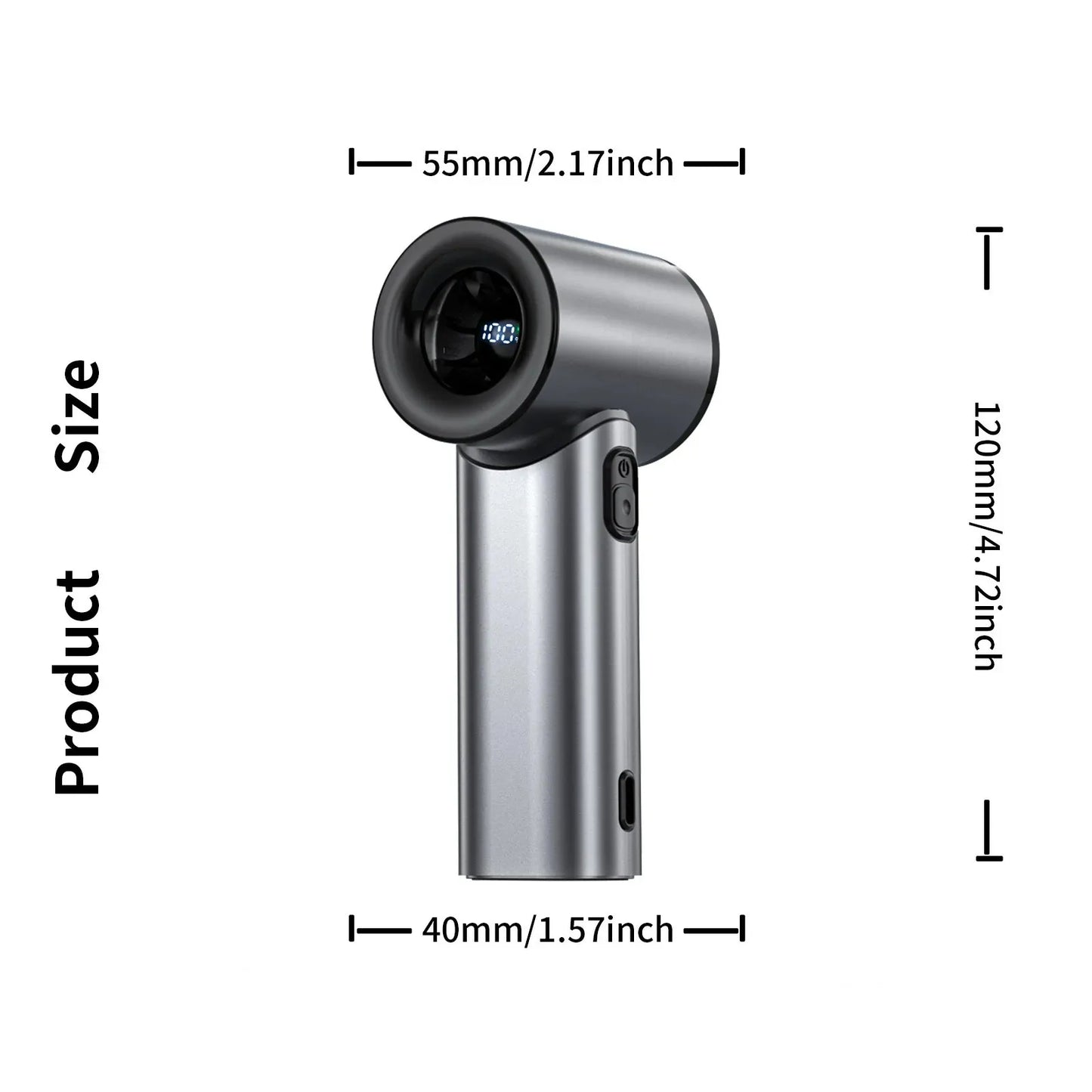 Portable Handheld Fan Mini Personal Highspeed Fan for Travel Outdoor Activities USB Fast Charging Mute Air Calculating Fan