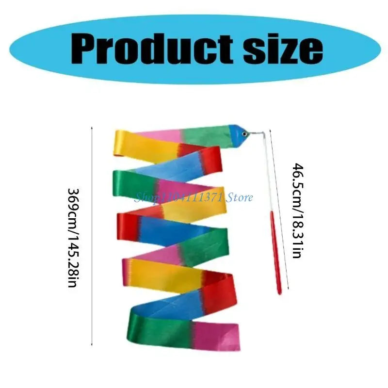 P9FC Rhythmic Gymnastics Ribbons Artistic Dancing Ribbon Dance Ribbon Twirling Batons
