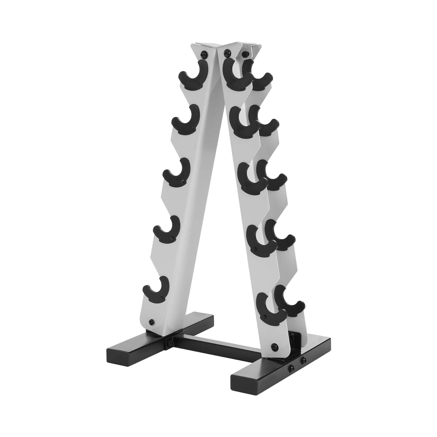 5 Layers A-Frame Stainless Steel Weight Holder for Home Gym Black/White For Storing Dumbbells In Homes, Hotels, Gyms