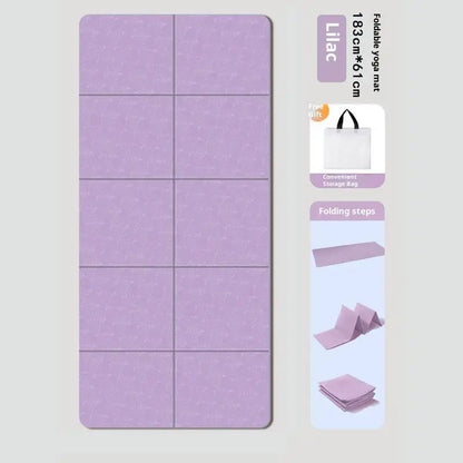 4mm Thick TPE Foldable Yoga Mat 183*61cm Easy Storage For Travel Yoga Pilates Home Exercise Floor Mat