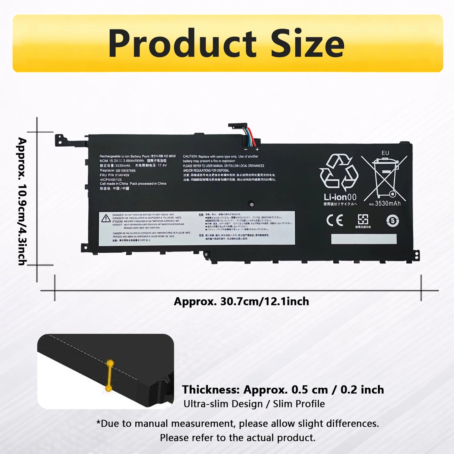 PowerHub 01AV409 00HW028 01AV440 Battery For Lenovo ThinkPad X1 Carbon 4th Yoga 1st 2nd Gen Type 20JD 20JE 20JF 20JG 20FQ 20FR