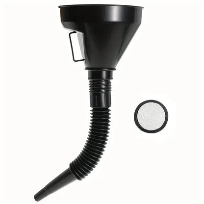 Refueling funnel with filter for automobiles, motorcycles, and transmissions. Oil and water funnel with filter