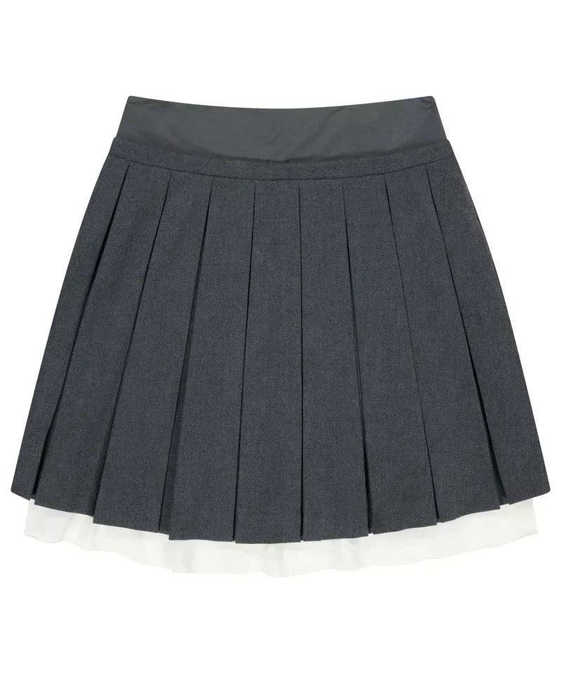 KUSAHIKI High Waisted Fake Two Pieces A-line Short Skirts Fashionable Korean Versatile Half Skirt Mujer Fadas