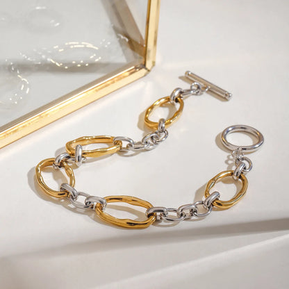 Yori Minimalist Stainless Steel Geometric Chic Bracelet Waterproof Metal 18K Gold Plated Simple Daily High Quality Jewelry Gift