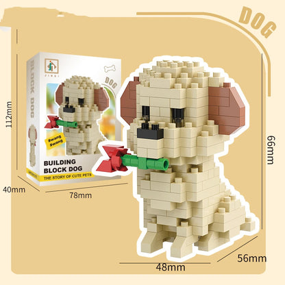 New Pet Teddy Husky Dog And Cat Toy Small Particle Building Blocks Puzzle Assembled Children's Toys