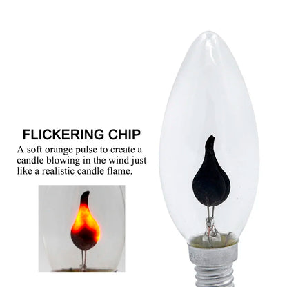4/10/20Pcs Edison Led Candle Light Bulb Flicker Flame E14 E27 LED Flame Effect Bulb Retro For Home Decor Energy Saving Lamp