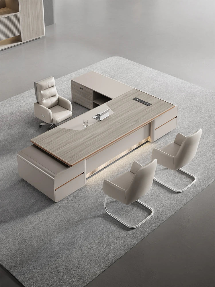 Boss's Desk, Aluminum Alloy CEO's Desk, Simple And Modern, Manager's Office Furniture