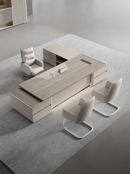 Boss's Desk, Aluminum Alloy CEO's Desk, Simple And Modern, Manager's Office Furniture