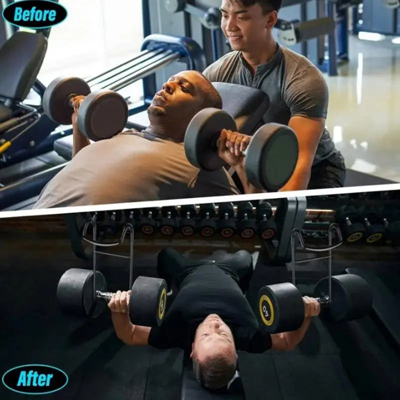 2PCS/Set Dumbbell Spotter Hooks Hold Up Hangers Heavy Power Dumbbells Rack Attachments for Dumbbell Bench Press Chest & Shoulder