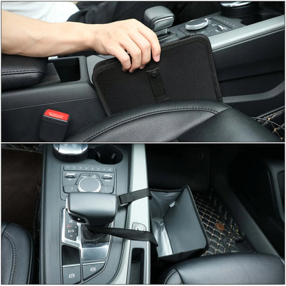 Car Seat Back Organizer with Hanging Garbage Can and Armrest Trash Bin