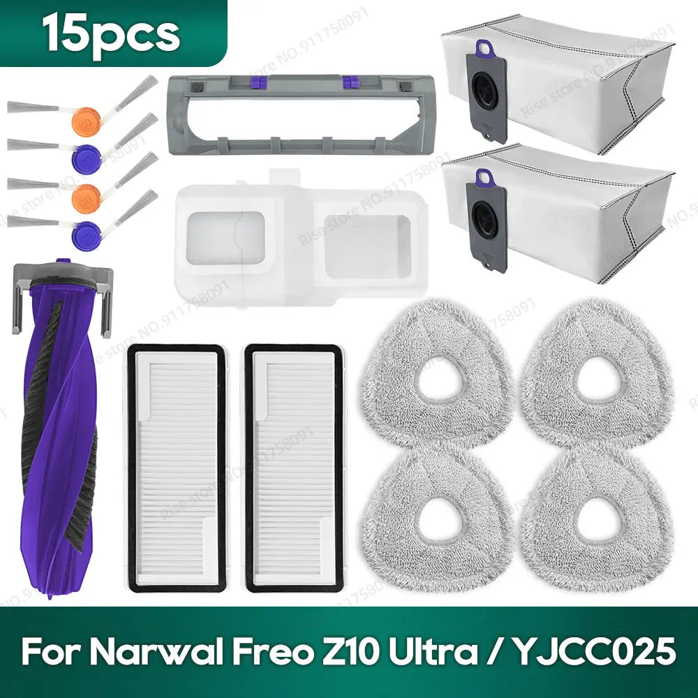 Compatible for Narwal Freo Z10 Ultra / YJCC025 Accessories Roller Brush Hepa Filter Dust Bag Mop Cloth