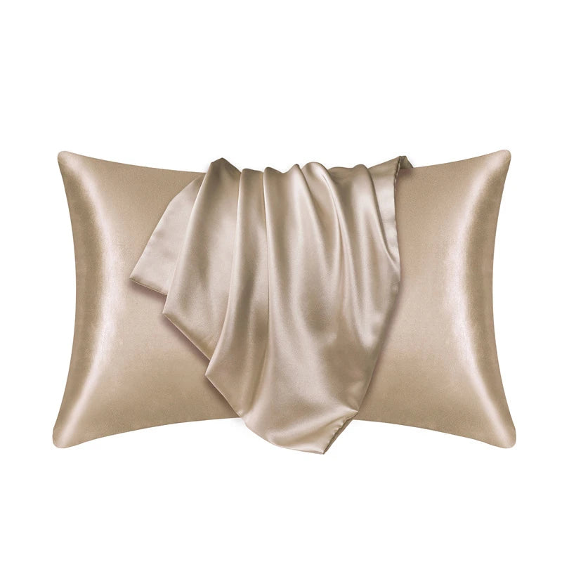 1pc Nordic Silk Pillowcase White Black Grey Khaki Blue Pink Sliver Bed Pillow Covers Luxury Cases Home Bedding Decor