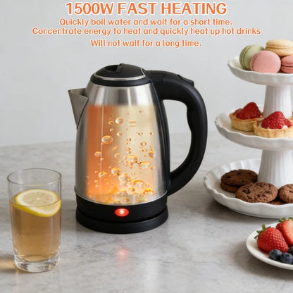 Travel Electric Kettle Tea Coffee 2L Stainless Steel Portable Water Boiler Pot For Hotel Family Trip Kitchen Smart Kettle Pot
