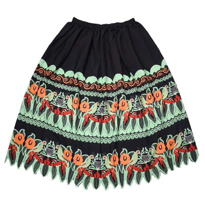New Tropical Hawaiian Island Flower Pattern Skirt High Waist Printed Skirts Women's Clothing