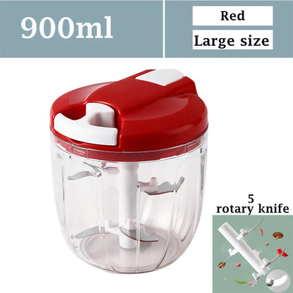 520ml/900ml Manual Food Processor Vegetable Chopper Hand Pull Mincer Blender Mixer For Garlic Fruits Nuts Onions Peppers Chopper