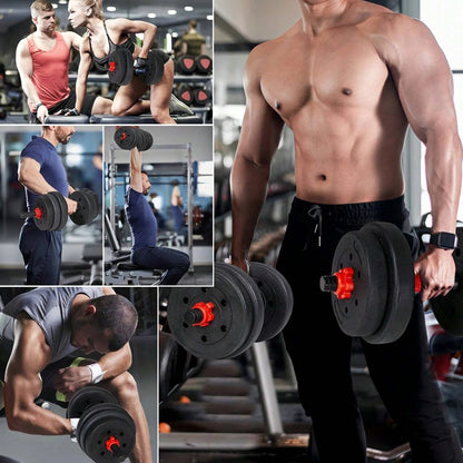 Adjustable dumbbell and barbell set, weights - 10kg 15kg 20kg 30kg 40kg 50kg, gym and home dumbbells suitable for men
