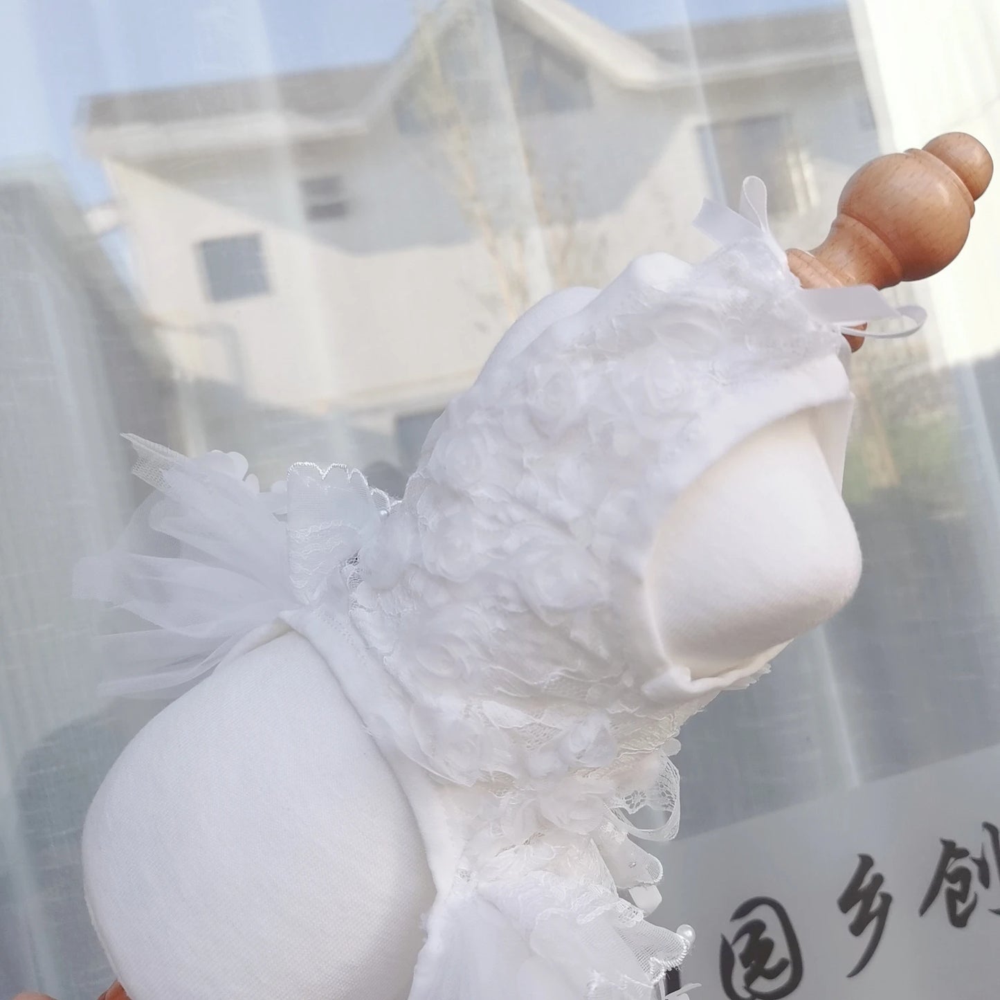 Pure White Wedding Dress Puppy Dog Clothing Fashion Handmade Lace Flower Princess Dress For Small Medium Dog Poodle Pet Clothes