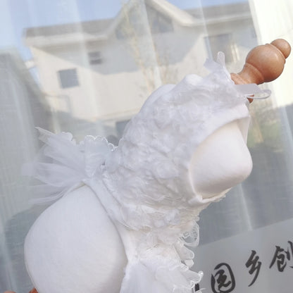 Pure White Wedding Dress Puppy Dog Clothing Fashion Handmade Lace Flower Princess Dress For Small Medium Dog Poodle Pet Clothes