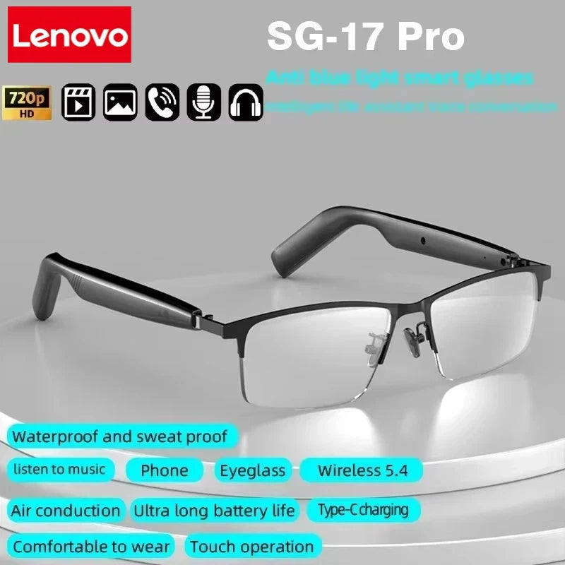 Lenovo Intelligent Glasses Shooting Photos and Video 4K HD Camera With Color Changing Lenses 260Mah Battery Color-changing Lens