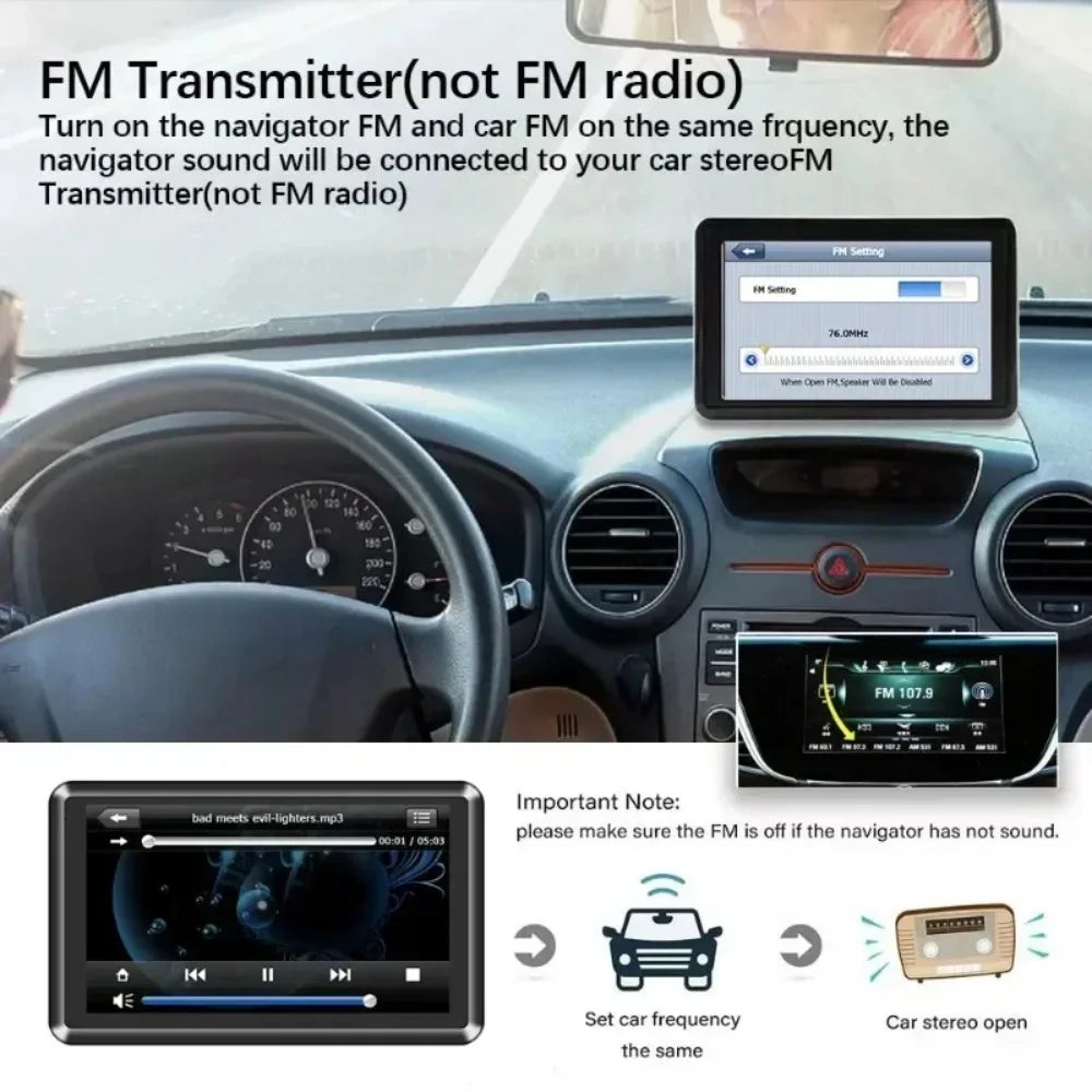Car GPS Navigation System 5/7/8-inch Touch Screen 8G+256M Multi-functional HD MP3 MP4 Player for Cars And Trucks
