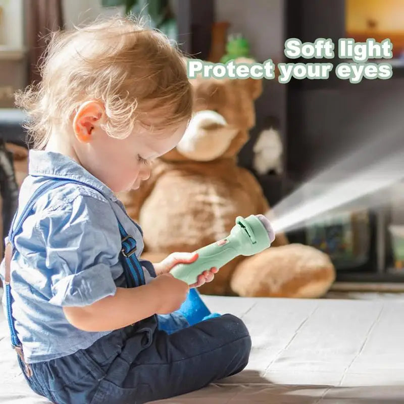120 Patterns Flashlight Projector Toy for Kids Projector Torch Educational Cartoon Projector Lamp Bedtime Sleeping Story Book