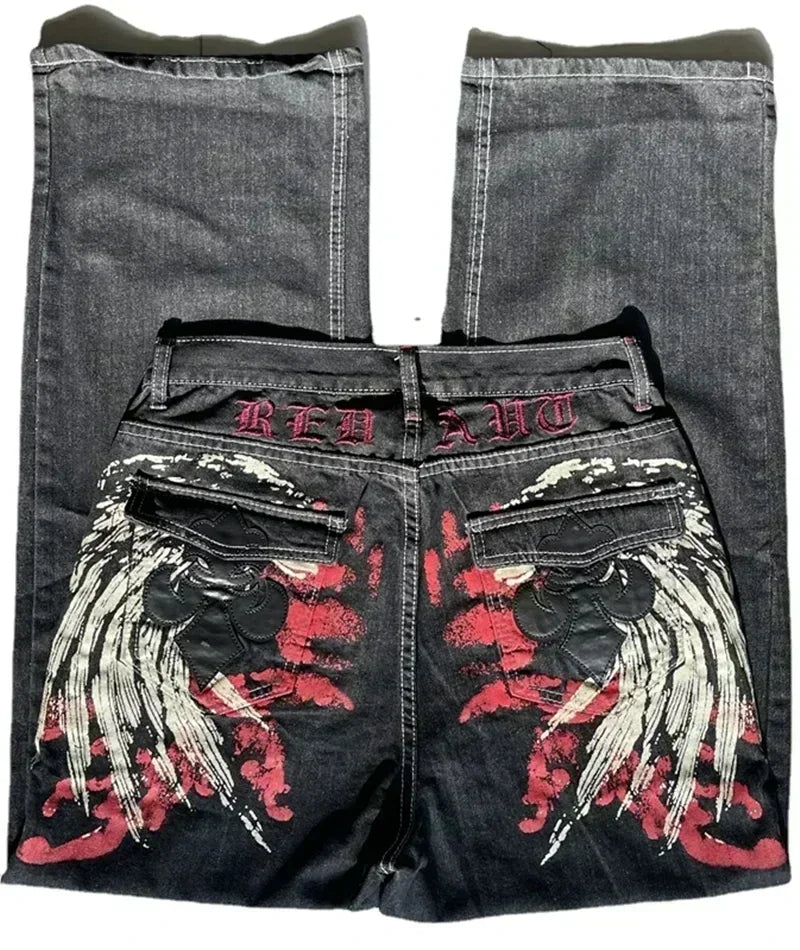 Street Y2K New Fashion Trend Clearance Spot Special Straight Jeans Women Harajuku Hip Hop Oversized Wide-leg Pants Unisex Jeans