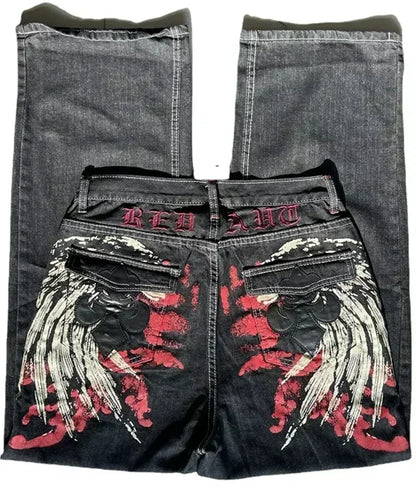 Street Y2K New Fashion Trend Clearance Spot Special Straight Jeans Women Harajuku Hip Hop Oversized Wide-leg Pants Unisex Jeans