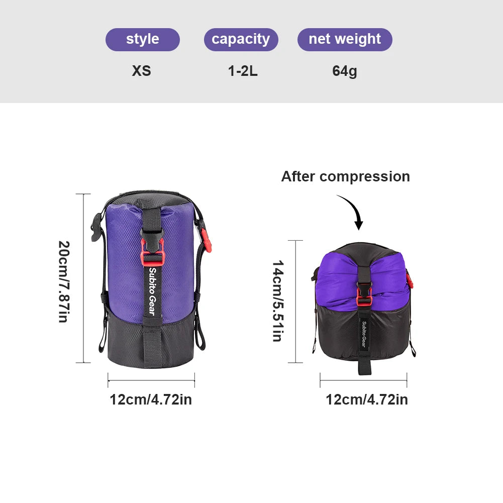 Compression Sack 1-25L Compression Stuff Sack Water-Resistant & Ultralight Sleeping Bag Stuff Sack Space Saving Gear for Camping
