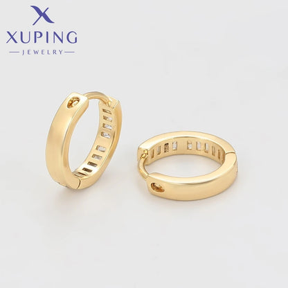 Xuping Jewelry Hot Sales High Quality Charm Popularity Circle Light Gold Color Hoop Earrings for Women Christmas Gift X001189666