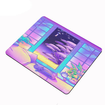 Small Mouse Pad Dreamy Girly Mousepad Gamer Purple Desk Mat Keyboard Pad Japanese-style Street Carpet Computer Mauspad 220X180