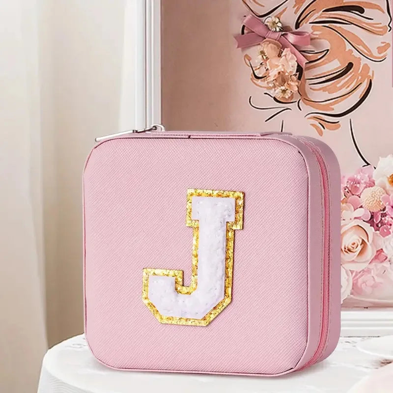 New Creative Letter Jewelry Box Portable Travel Ring Necklace Stud Earrings Storage Box