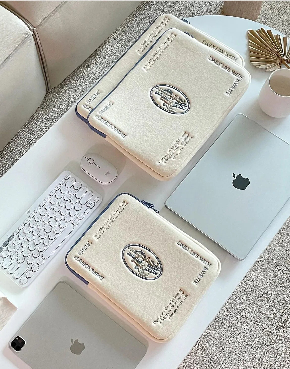 Ins Simple Letter Tablet Bag Computer Case for Ipad Pro 11 12.9 Air4 5 10th Protective Case Macbook Dell Lenovo 14 15.6'' Bag