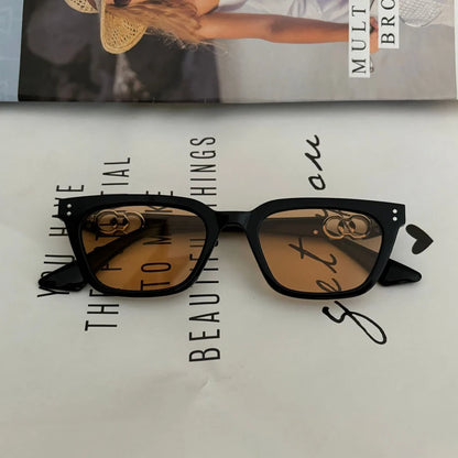 GAMBLE MONSHER Driving Sunglasses Women's UV Protection Large Small Faces Sunscreen Fashionable round Frame Glasses