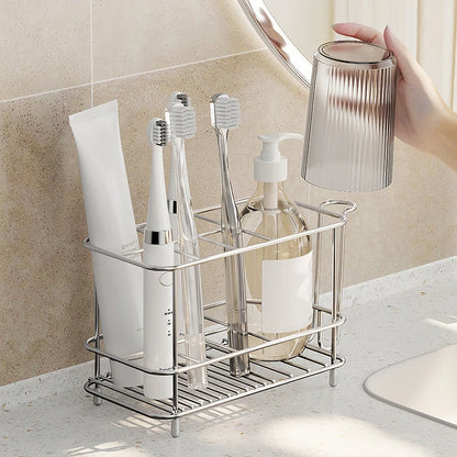 Toothbrush Holder For Bathroom - Stainless Steel Toothpaste Holder Stand, For Electric Toothbrush Stand Organizer Accessories
