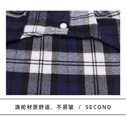 British Style Dog Clothes Summer Pet Plaid Shirt Lapel Coat Cat Jacket Clothes Costume Puppy Kitten Top Apparel