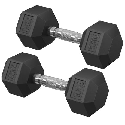 SONGMICS Dumbbell Set, Set of 2 Hexagonal Dumbbells, Suitable for Training, Bodybuilding, Weightlifting at Home