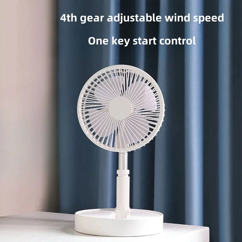 Portable Electric Fan Desktop Fan USB Charging Type 7200mAh Lithium Battery Foldable Telescopic Remote Control Outdoor Camping