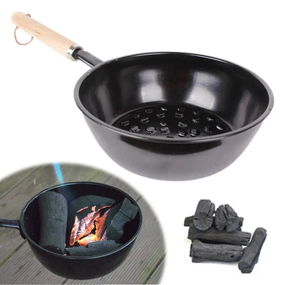 Portable Outdoor Stove Charcoal Pot Outdoor Camping Charcoal Fire Starter BBQ Mini Grill Rack For Backyard Picnic Coal Starter