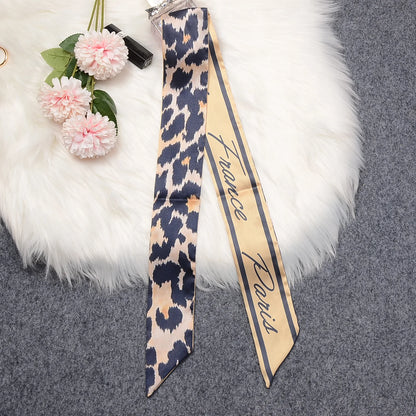 2024 New Luxury Brand Scarf Tarot Women Scarf Bag Hair Skinny Silk Scarves Design Foulard Neckerchief Headband For Ladies