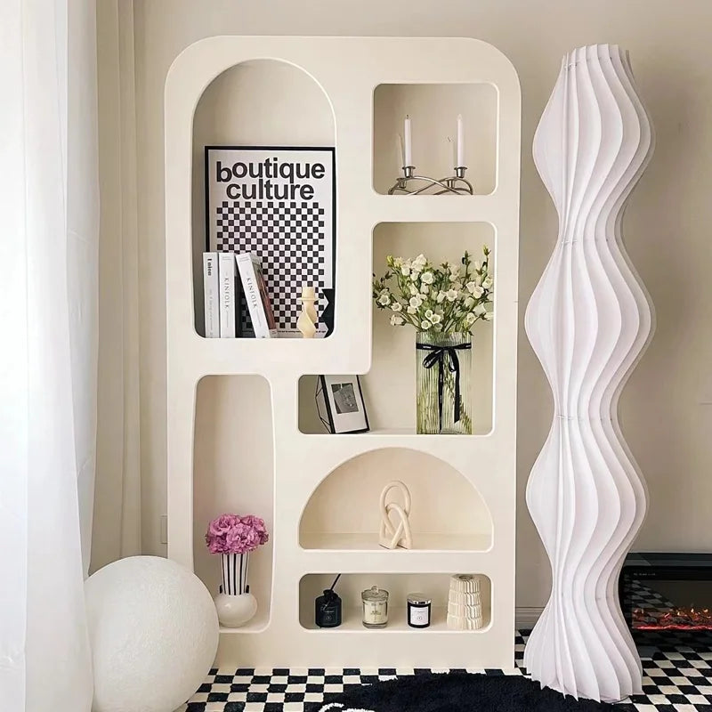 Innova Contemporary European Nordic White Home Decor Bookshelf Living Room Cabinet Furniture Storage Bookcase For Organize
