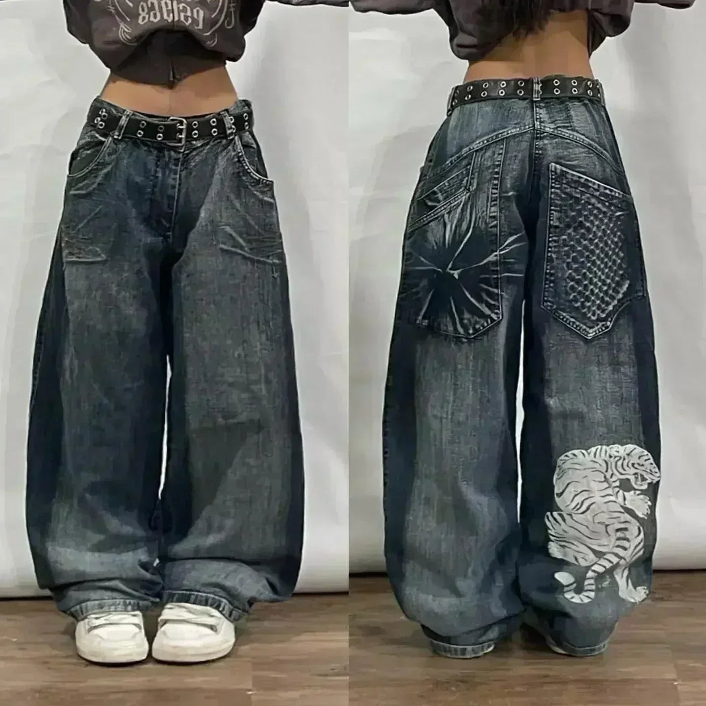 Street Y2K New Fashion Trend Clearance Spot Special Straight Jeans Women Harajuku Hip Hop Oversized Wide-leg Pants Unisex Jeans