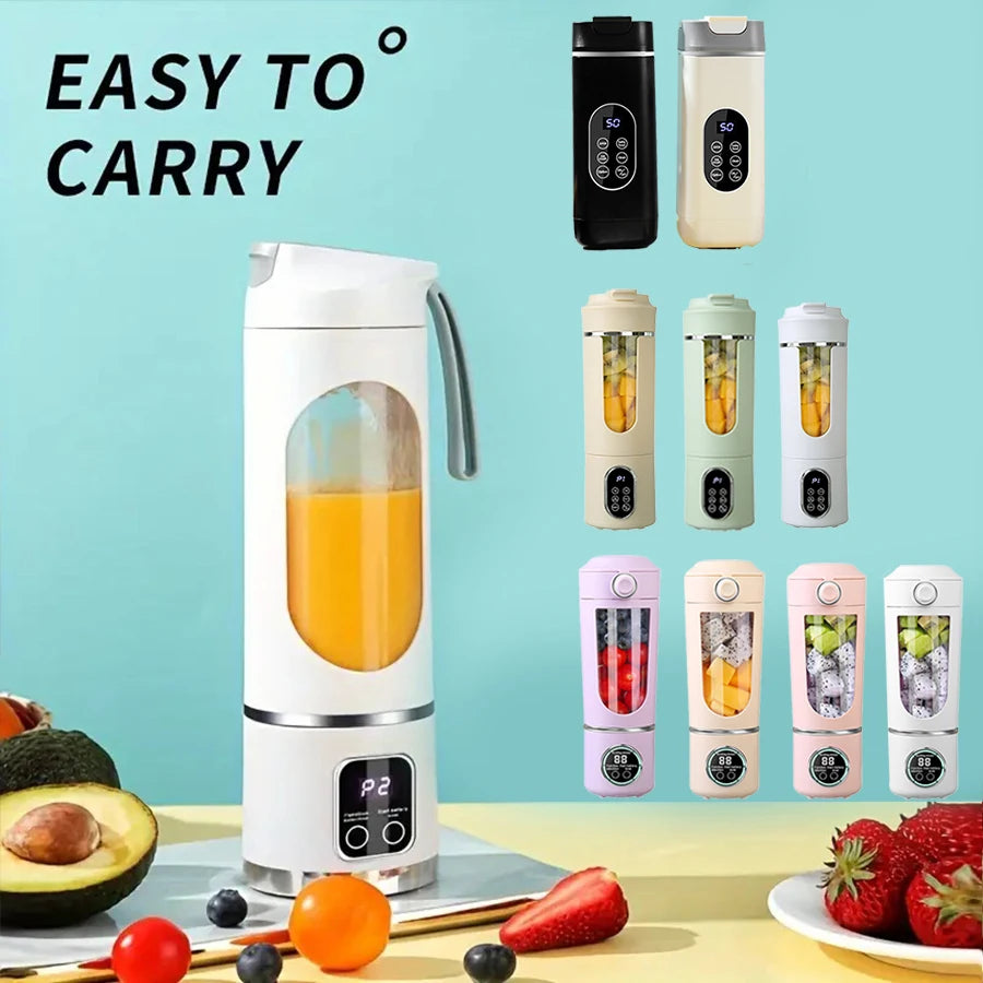 1 Small Portable Blender and Juicer - Rechargeable via USB, Personal Wireless Blender with Stainless Steel Blades