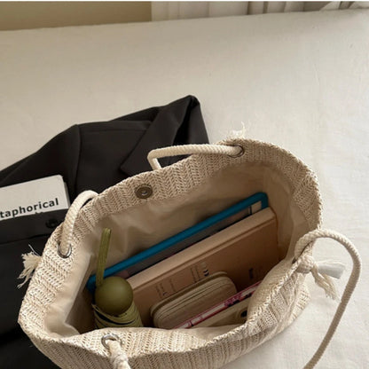 Designer Women Handbags Fashion Large Capacity Straw Tote Bag Summer Beach Bag Casual Bali Big Purse