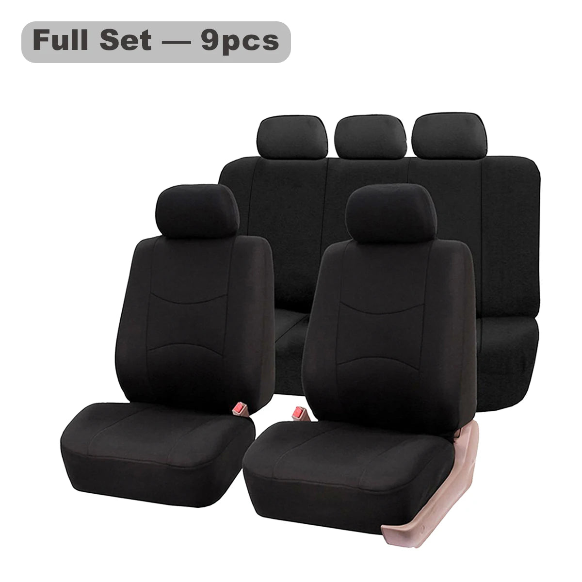 Four Seasons Fashion Universal 9 pcs Car Seat Cover Polyester Fabric Car Seat Cover