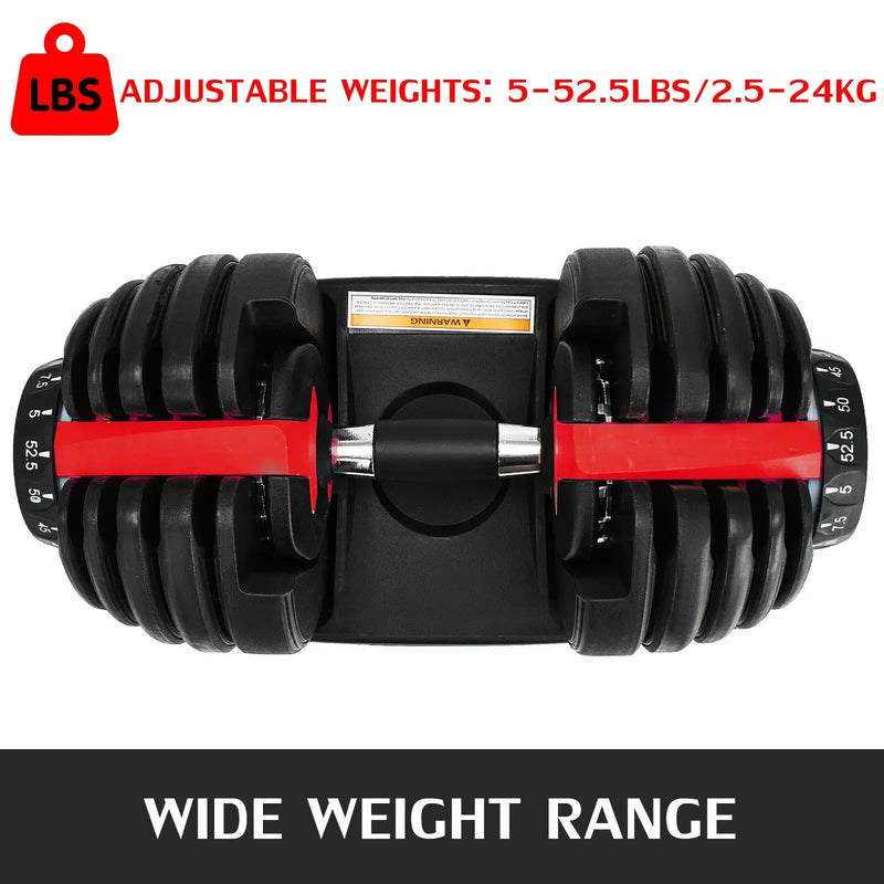 SIHAO 24KG Adjustable Dumbbells Set Home Workout Fitness Equipment  Anti-Slip Handle Full Body Training Arm Muscle Building