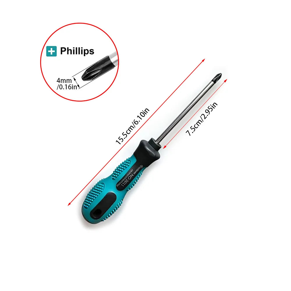 Phillips multi-functional magnetic screwdriver, available in diameters of 3mm, 4mm, 5mm, and 6mm.