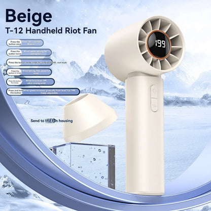 New Portable Mini Handheld Fan with LED Display USB Rechargeable Battery Outdoor Fan